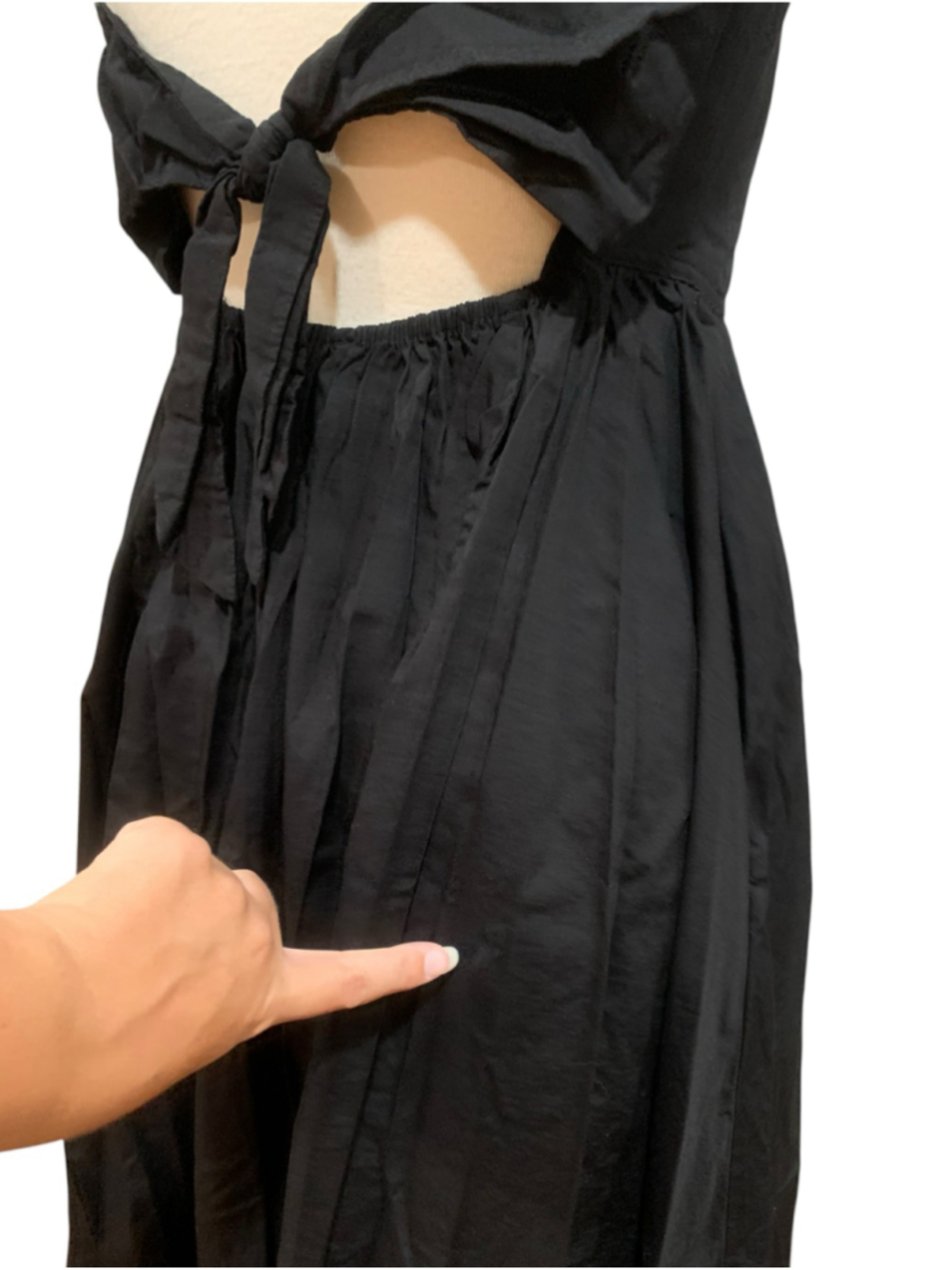Free People cotton Strapless Button-Front Midi Dress, Black, Size M - Picture 5 of 9